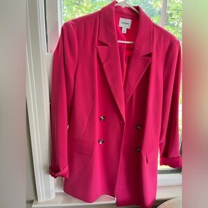 Nine West Women's Fuchsia Double-Breasted Blazer